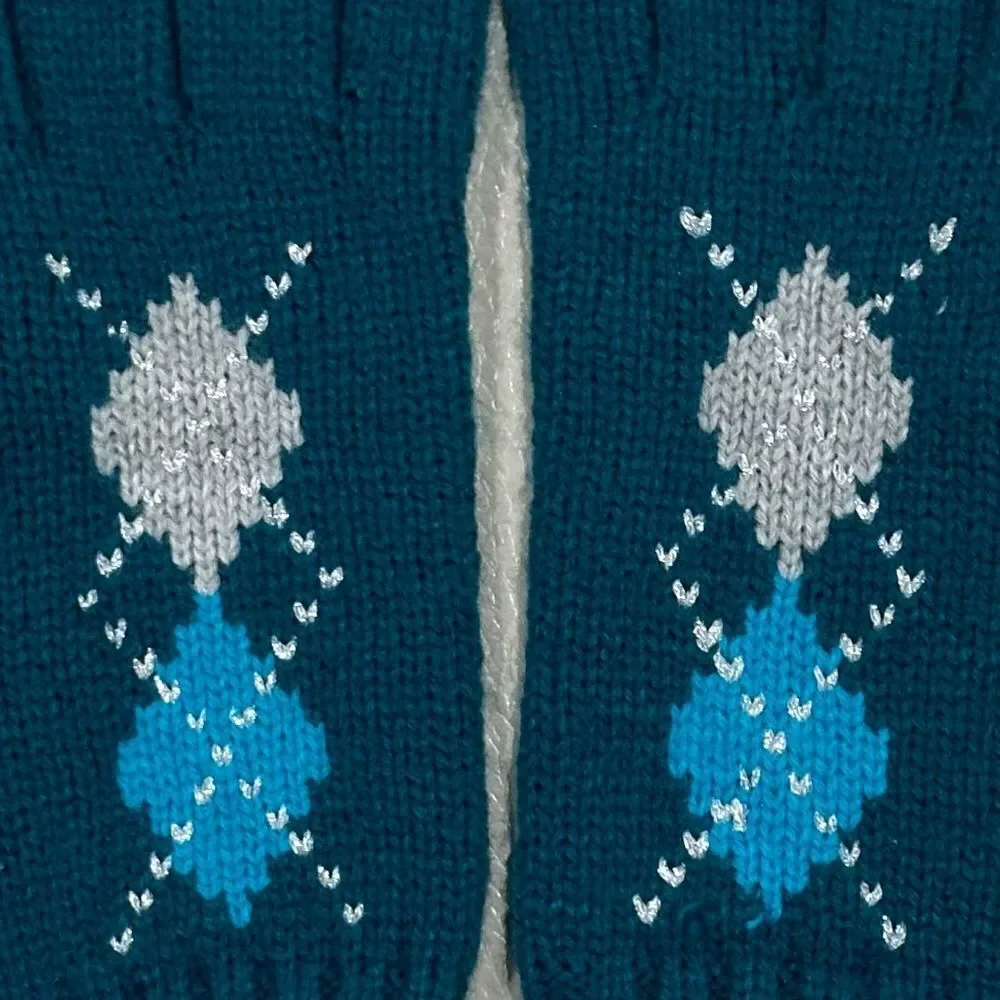 NEW YORK & COMPANY Women’s Diamond Pattern Knit Gloves in Teal Color